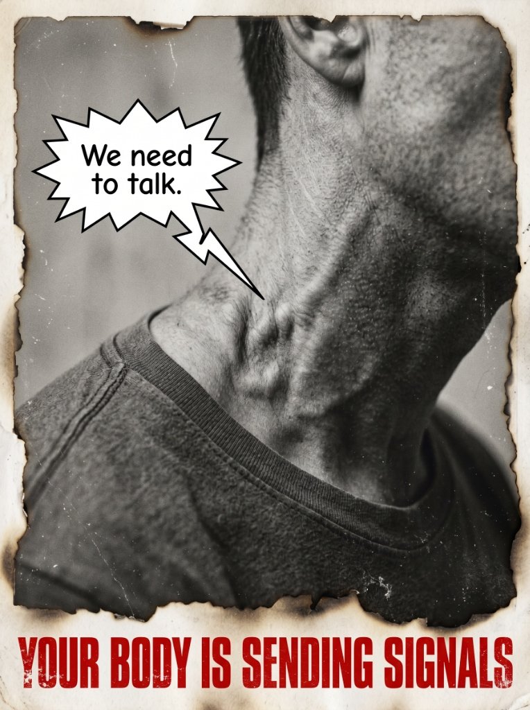 Your body is sending signals neck strain close up image